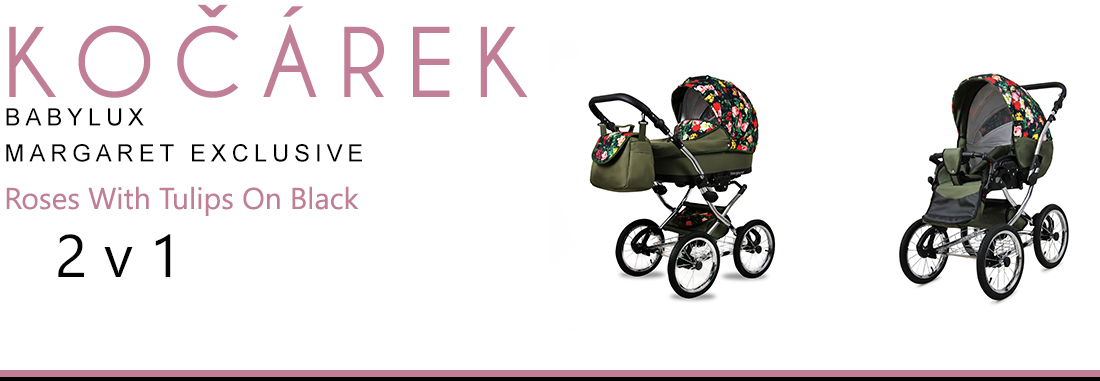 Kočárek 4v1 BabyLux Margaret Exclusive Wild Flowers