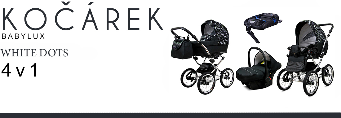 Kočárek 4v1 BabyLux Qbaro Black