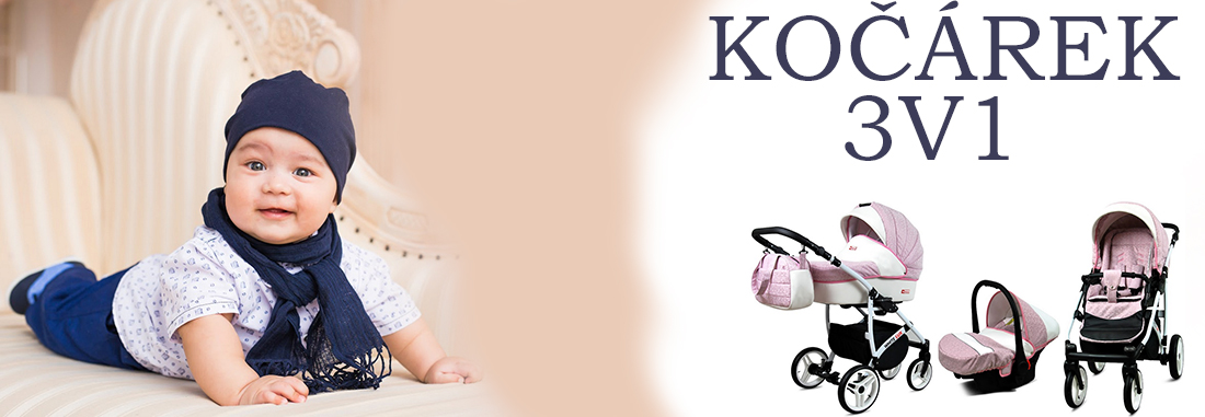 Kočárek 2v1 BabyLux White Lux Sweet Pink
