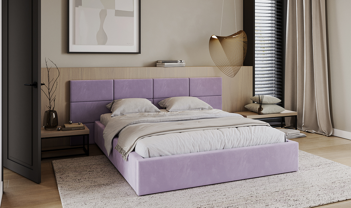 Luxusní postel CHICAGO TRINITY 90x200 s kovovým zdvižným roštem BÍLÁ