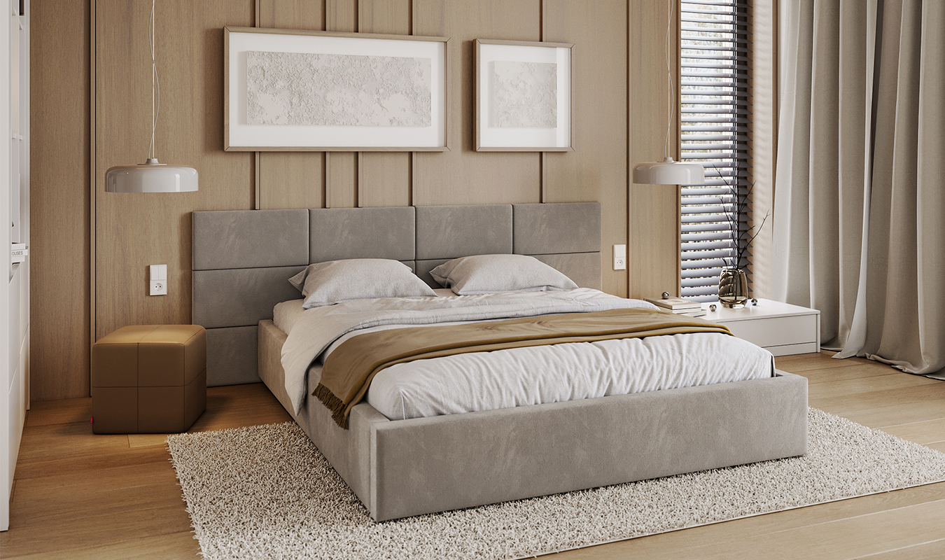 Luxusní postel CHICAGO TRINITY 90x200 s kovovým zdvižným roštem BÍLÁ