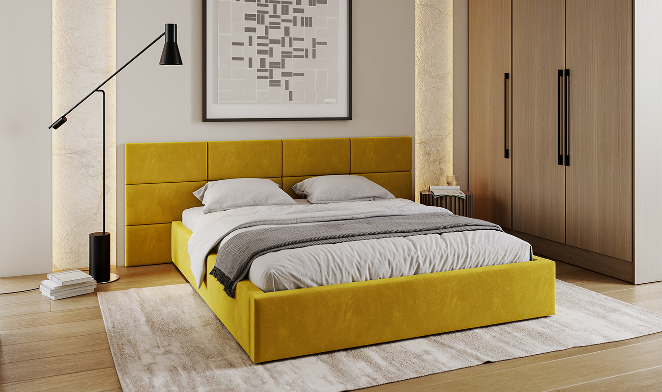Luxusní postel CHICAGO TRINITY 90x200 s kovovým zdvižným roštem BÍLÁ