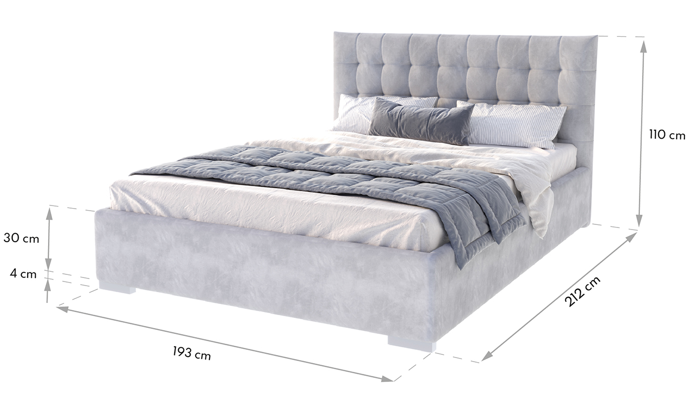 Manželská postel 120x200 cm MALMO TRINITY BÍLÁ