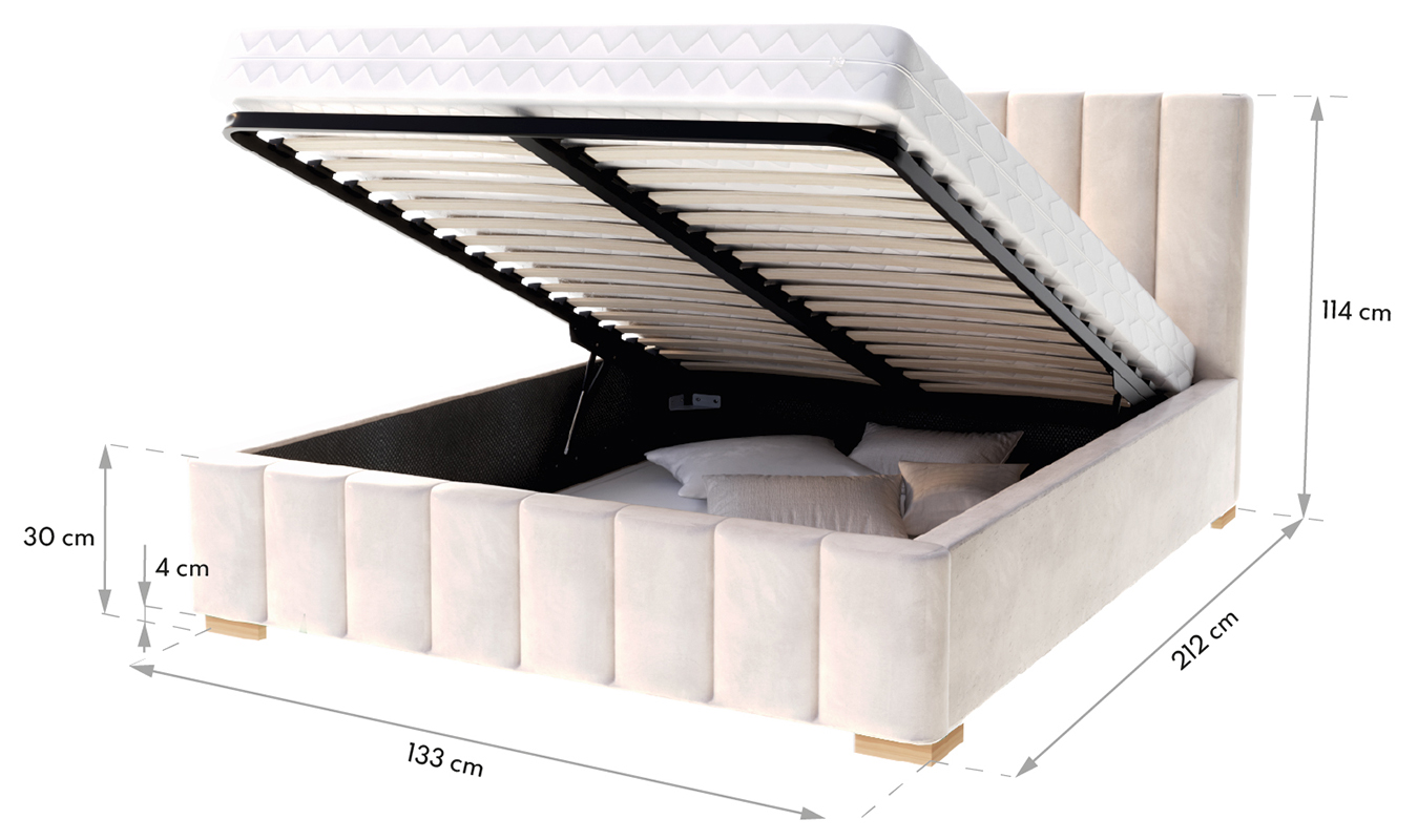 Manželská postel 120x200 cm MALMO TRINITY BÍLÁ