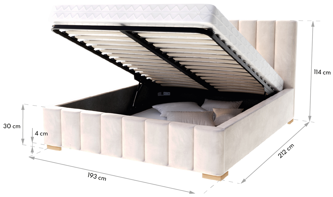 Manželská postel 120x200 cm MALMO TRINITY BÍLÁ