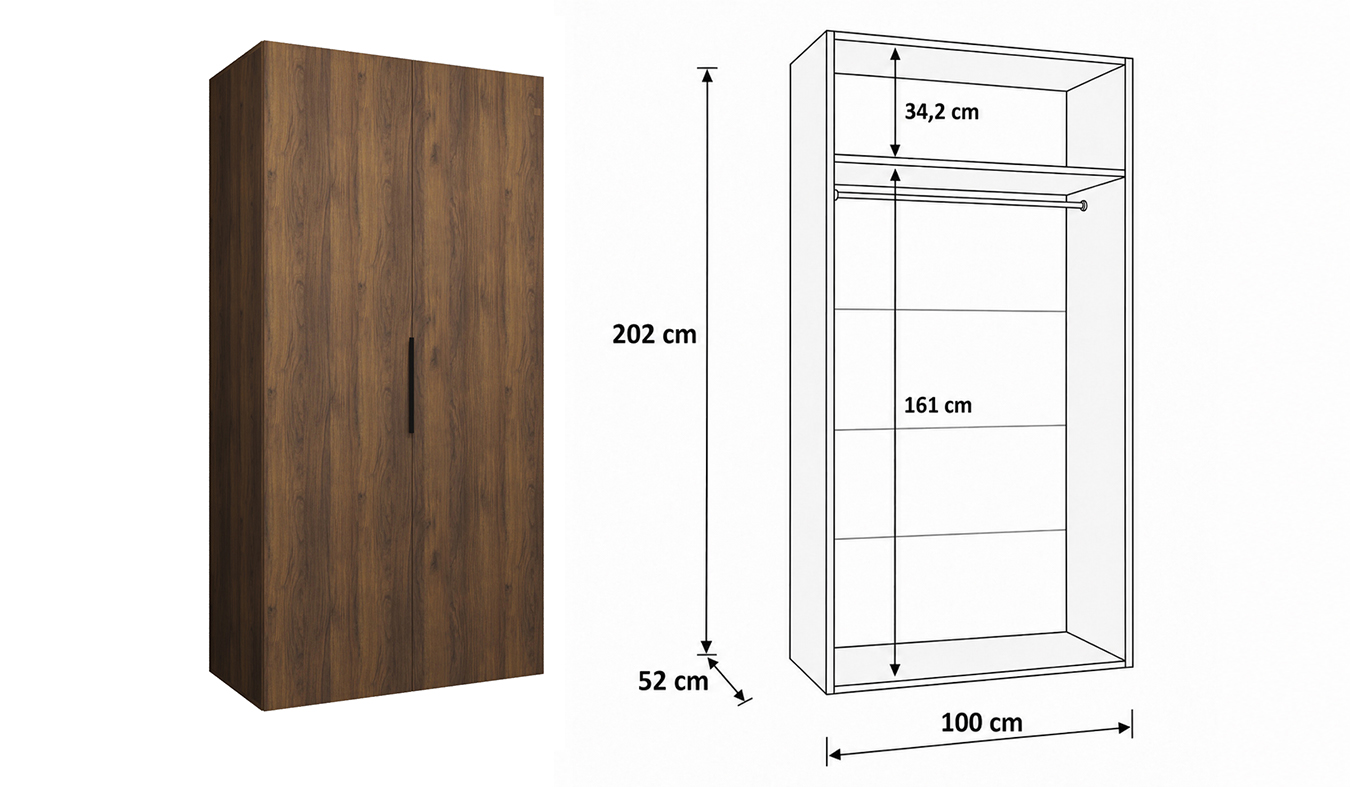 Vnitřní uspořádání skříně MARBELLA 1 100 cm