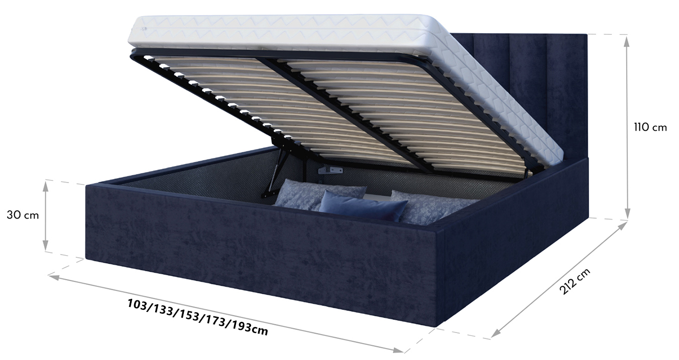 Manželská postel 120x200 cm MALMO TRINITY BÍLÁ