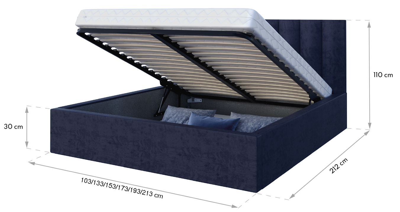 Manželská postel 120x200 cm MALMO TRINITY BÍLÁ