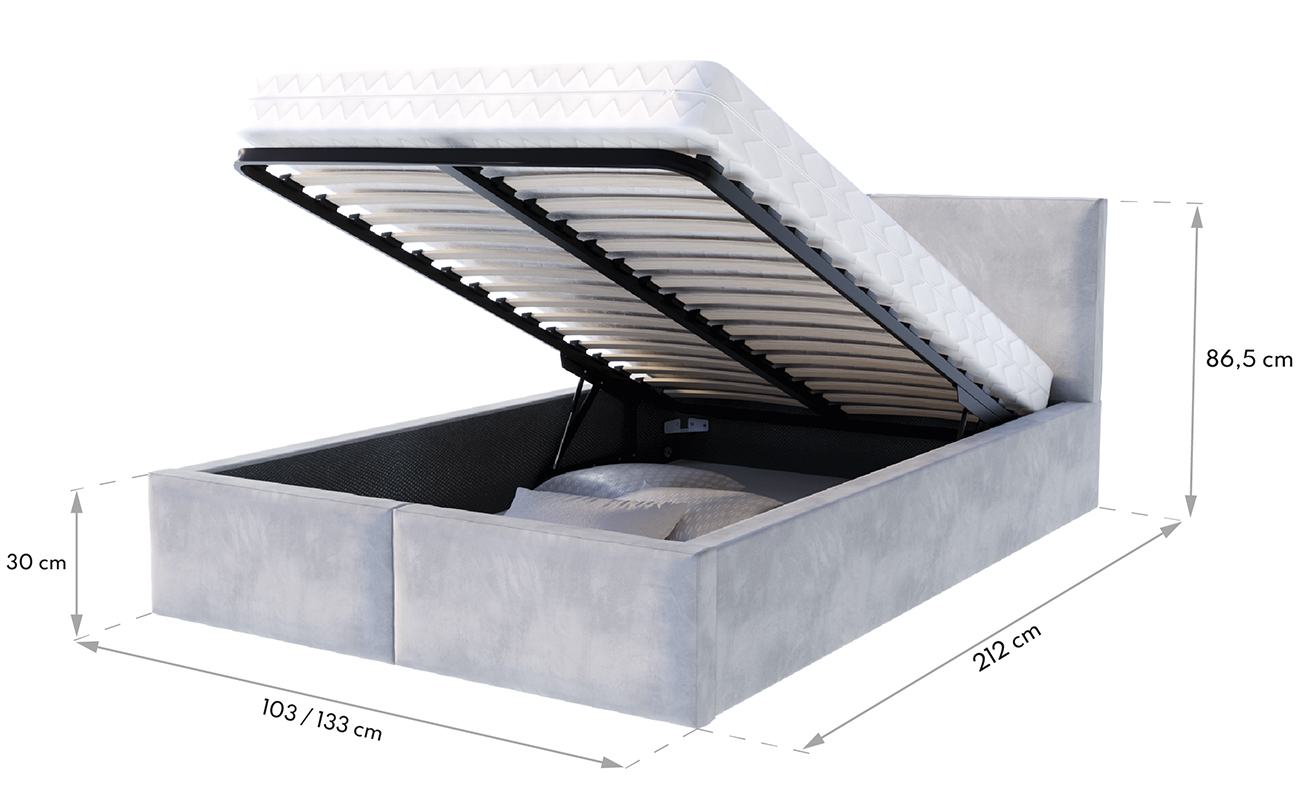 Manželská postel 120x200 cm MALMO TRINITY BÍLÁ