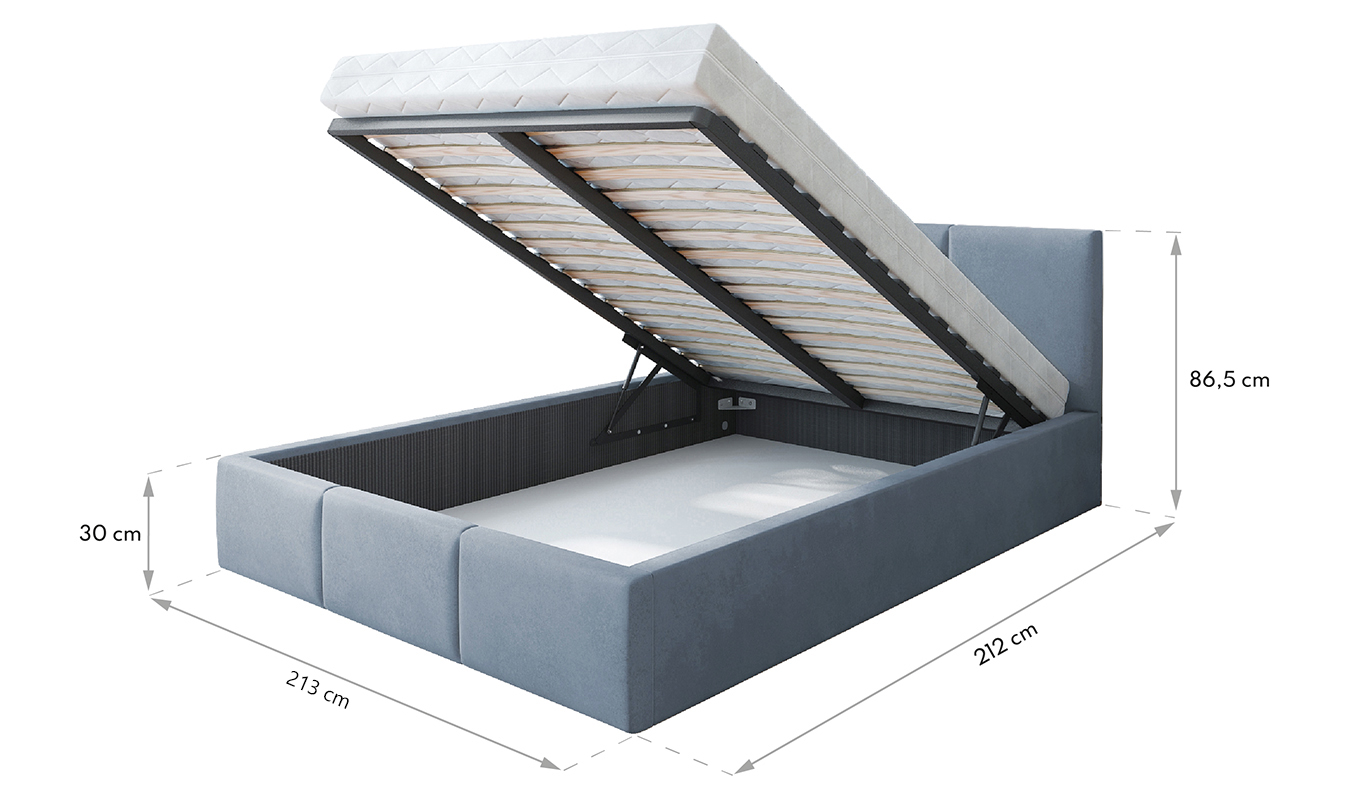 Manželská postel 120x200 cm MALMO TRINITY BÍLÁ