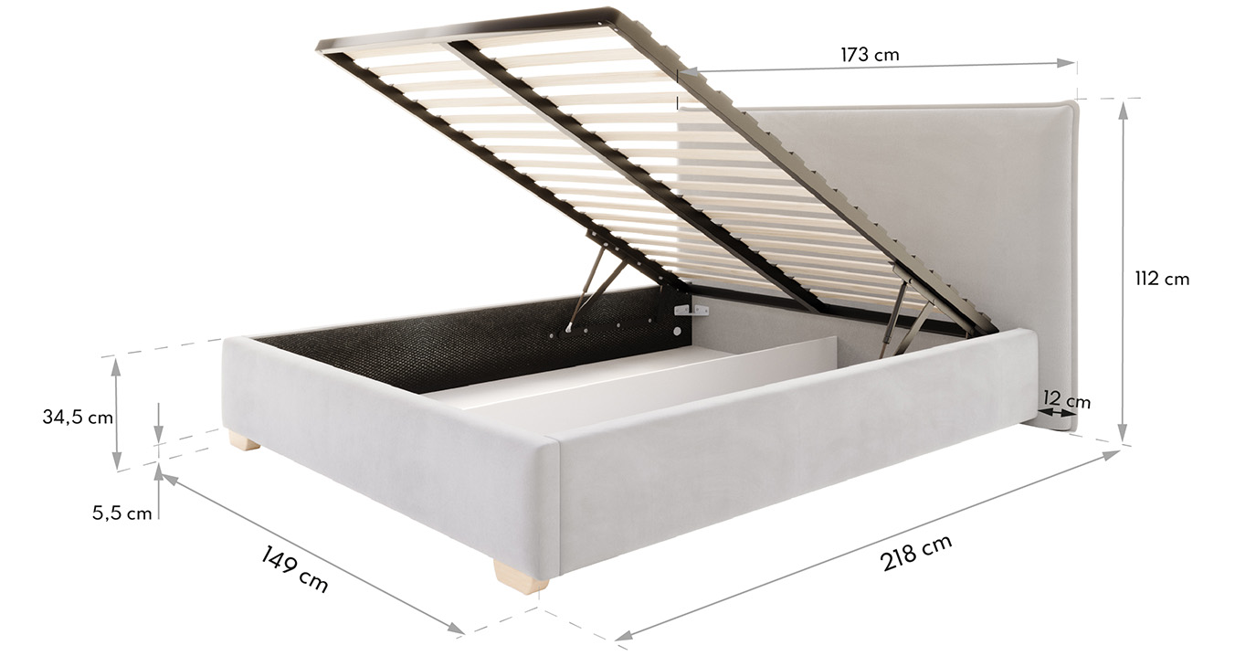 Manželská postel 120x200 cm MALMO TRINITY BÍLÁ