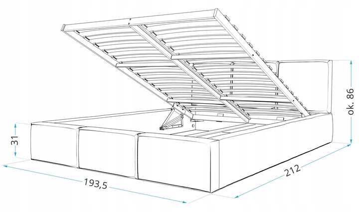 Manželská postel AMBER 180x200 Růžová Trinity s dřevěným roštem