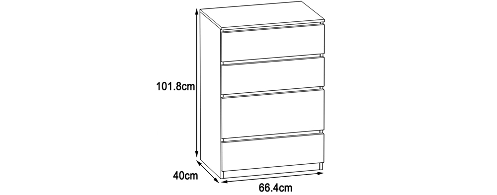 Komoda SIMPLY Eben - Eben - Bílá lesklá