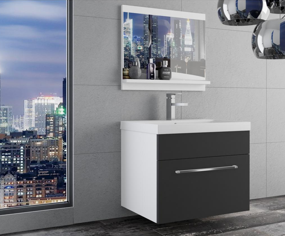 Koupelnová souprava SARDYNIA M1 BÍLÁ - ČERNÁ