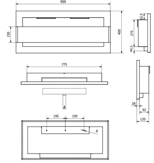 BIOKRB 900x400 cm so sklom HNEDÁ