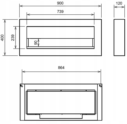 Nástěnný BIOKRB BOX 90x40 cm BÍLÁ