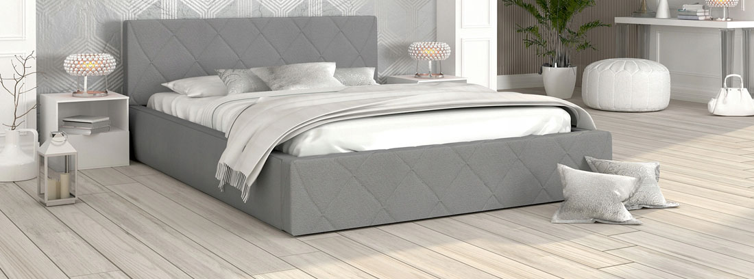 Čalouněná manželská postel Gambit 140x200 cm s roštem šedá