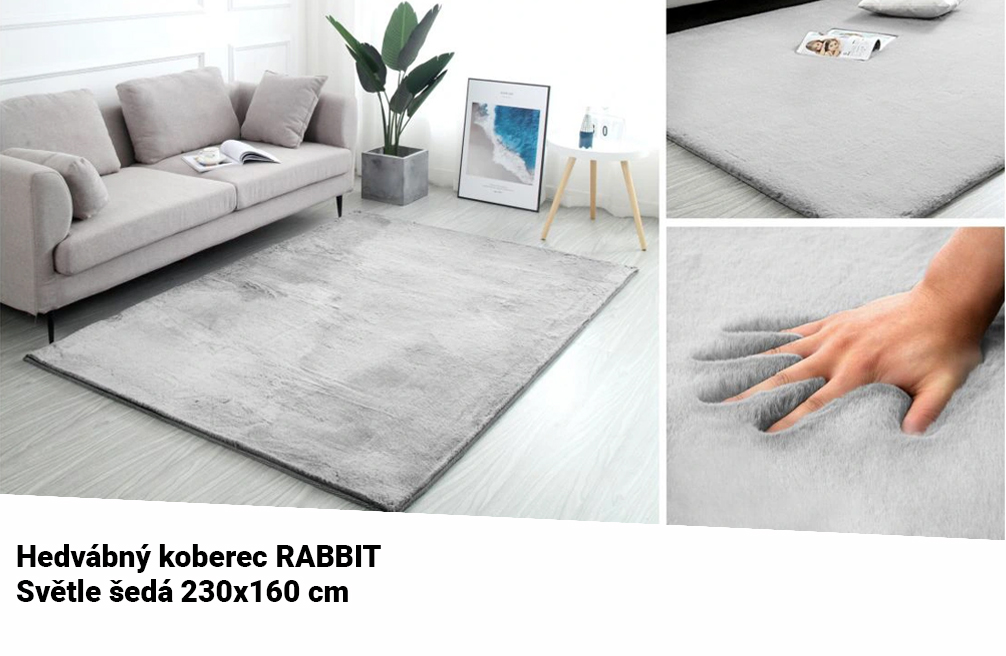Hebký koberec RABBIT SVĚTLE ŠEDÁ 160x230 cm