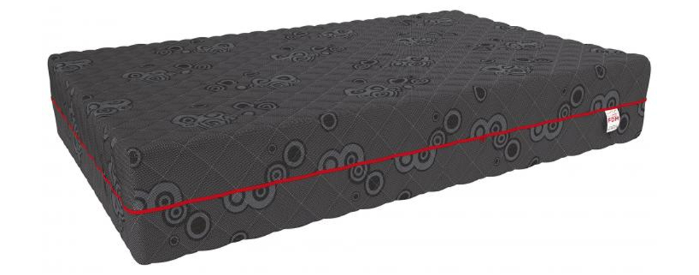 Taštičková matrace BLACK JACQUARD 90x200 cm s kokosem a latexem 22 cm