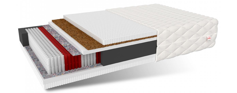 Taštičková matrace BRAVO JERSEY 120x200 cm s kokosem 23 cm