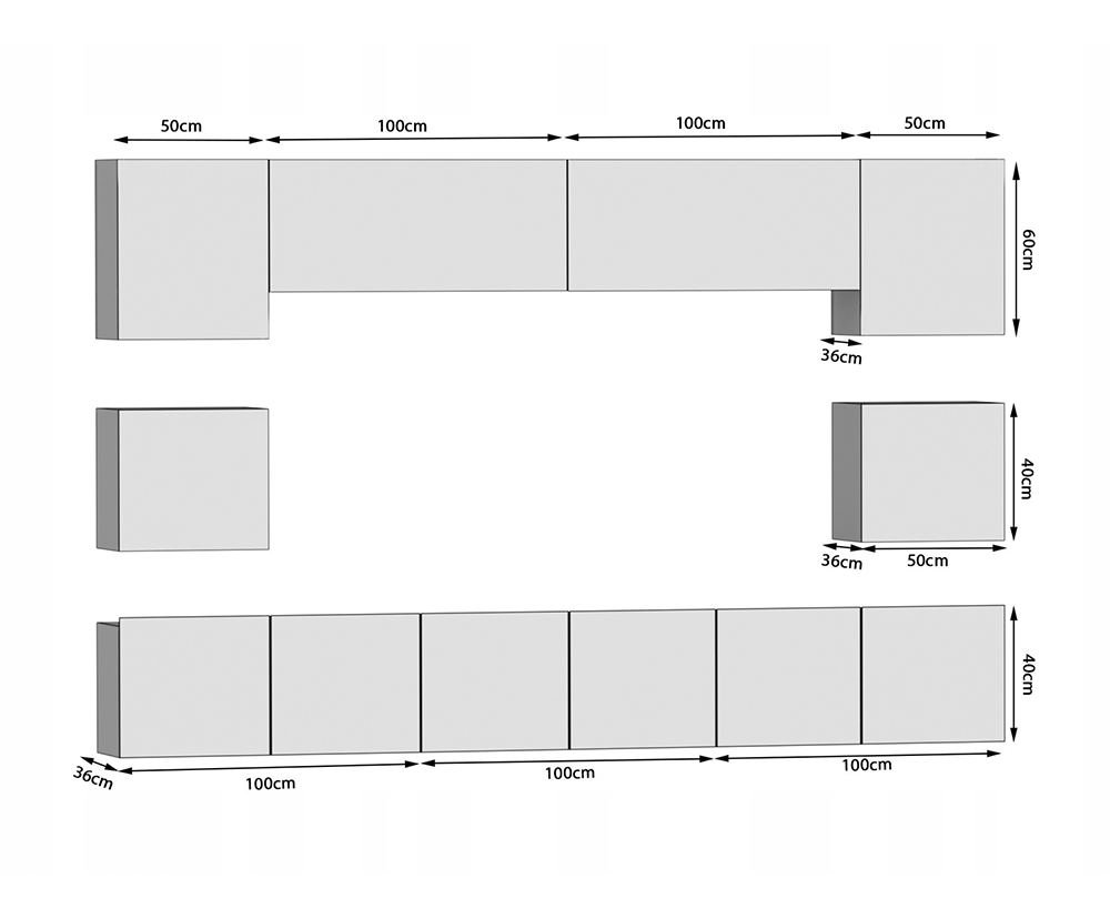 Obývací stěna IMPERIUM 3 ČERNÁ
