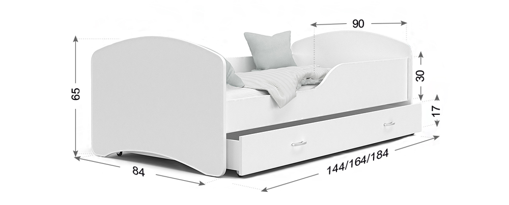 Detská posteľ IGOR Princezny 80x180 cm BIELA