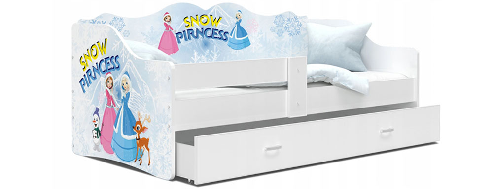 Detská jednolôžková posteľ LILI biela VZOR princeznej 80x160