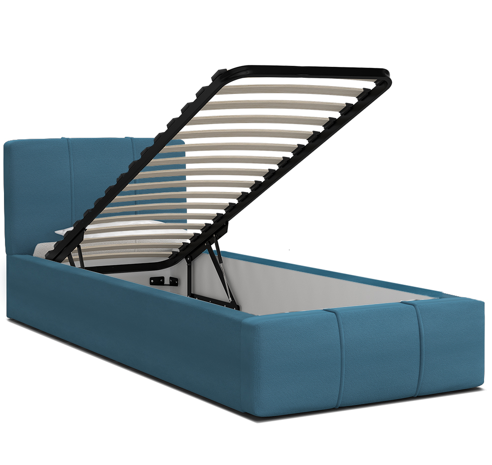Luxusní postel FLORIDA 90x200 s kovovým zdvižným roštem TYRKYSOVA