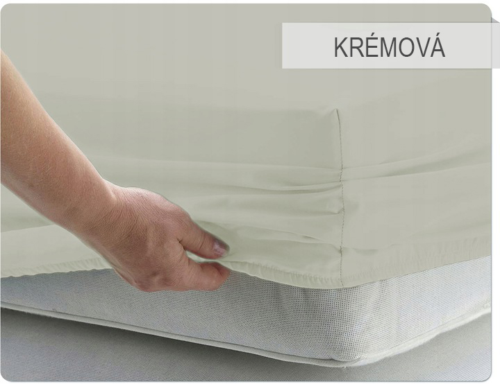 Prostěradlo JERSEY 90x200 cm Krémová 100% bavlna
