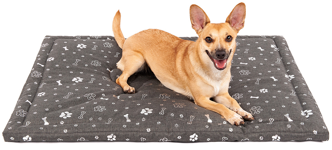 Nepremokavý matrac pre psov 60x70 ŠEDÝ so vzorom 5cm pena