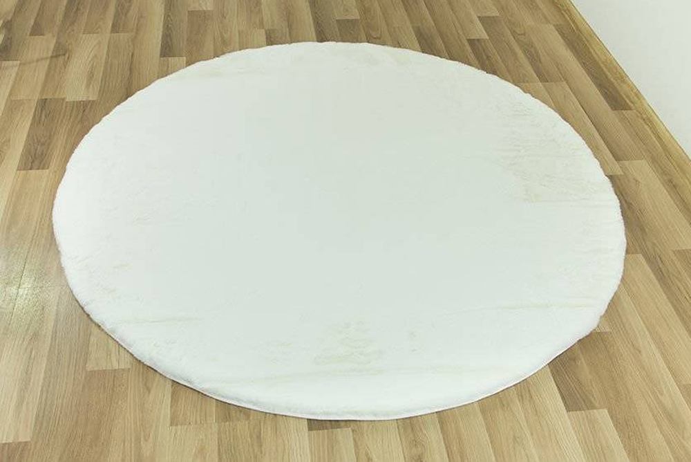 Kusový okrúhly koberec Rabbit BIELA 160cm