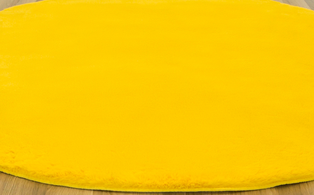Kusový kulatý koberec Rabbit ŽLUTÁ 110cm