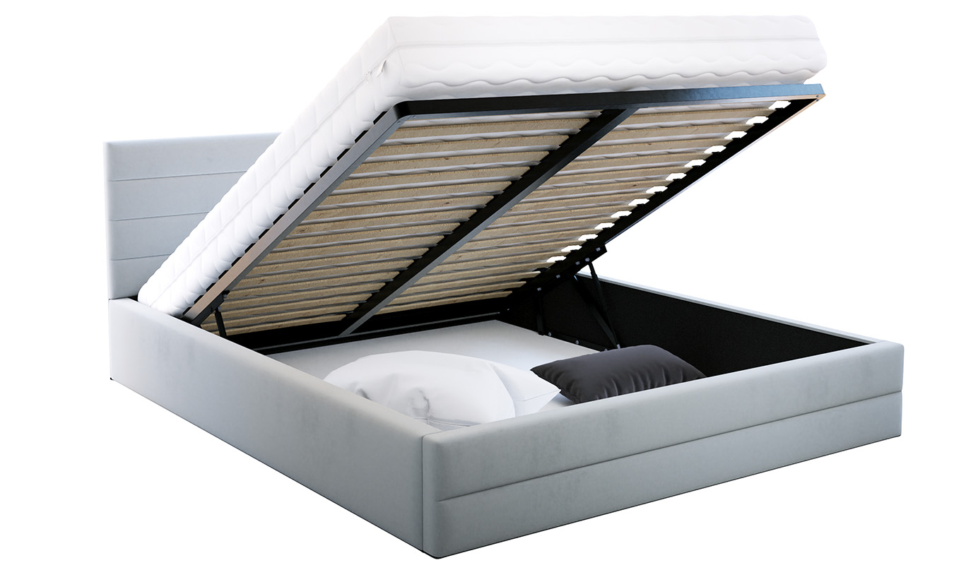 Luxusní postel TOPAZ trinity 90x200 s kovovým roštem BÍLÁ
