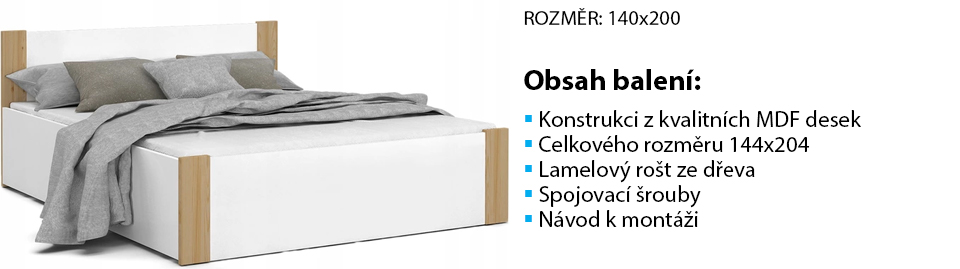 Postel BOSTON 140x200 s roštem
