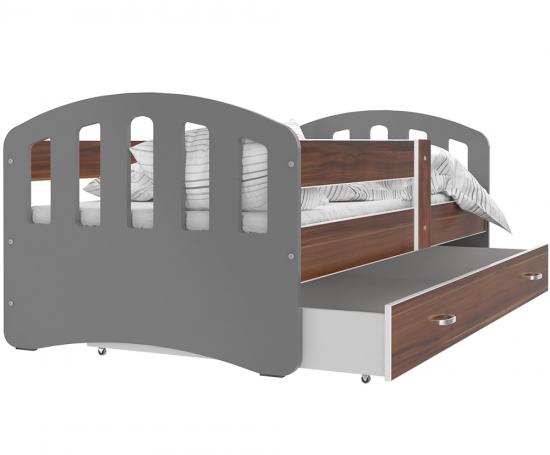Dětská postel HAPPY 160x80 HAVANA-ŠEDÁ