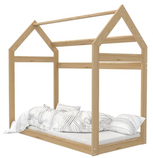 Dětská dřevěná postel Domeček 160x80 cm borovice