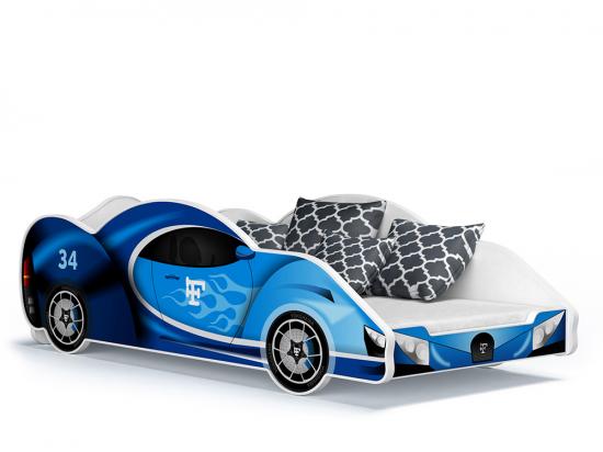 Dětská postel AUTO 180x90 modrá