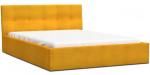 Luxusní manželská postel VEGAS 1 žlutá 180x200 z paris dřevěným roštem