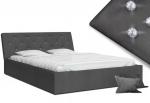 Luxusní manželská postel CRYSTAL grafit 140x200 s dřevěným roštem