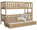 Dětská patrová postel NEMO 3 200x90 cm BOROVICE