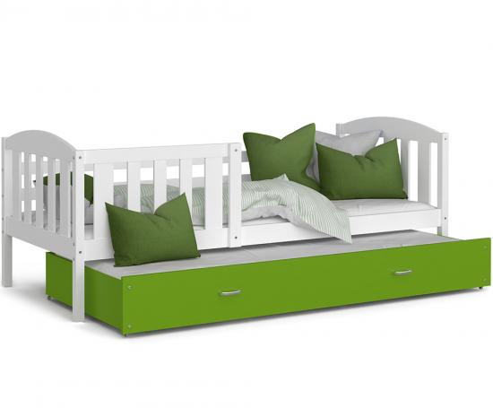Dětská postel KUBU P2 200x90 cm BÍLÁ-ZELENÁ