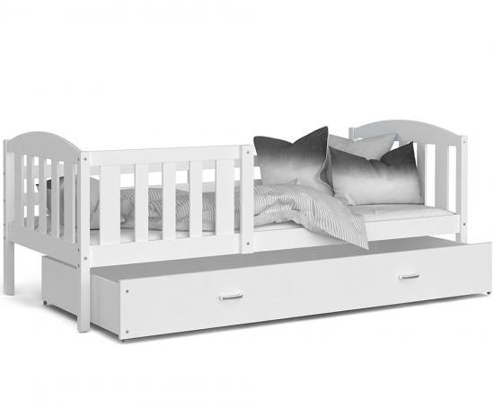 Dětská postel KUBU P 200x90 cm BÍLÁ-BÍLÁ