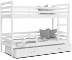 Dětská patrová postel JACEK 160x80 cm BÍLÁ-BÍLÁ