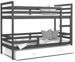 Dětská patrová postel JACEK 160x80 cm ŠEDÁ-BÍLÁ