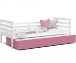 Dětská postel s přistýlkou JACEK P2 200x90 cm BÍLÁ-RŮŽOVÁ