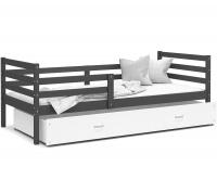 Dětská jednolůžková postel JACEK P 200x90 cm ŠEDÁ-BÍLÁ