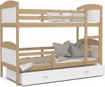 Dětská patrová postel Matyas dřevěná 160x80 BOROVICE-BÍLÁ