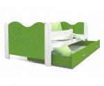 Moderní dětská postel MIKOLAJ Color 160x80 cm BÍLÁ-ZELENÁ