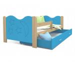 Moderní dětská postel MIKOLAJ Color 160x80 cm BOROVICE-MODRÁ