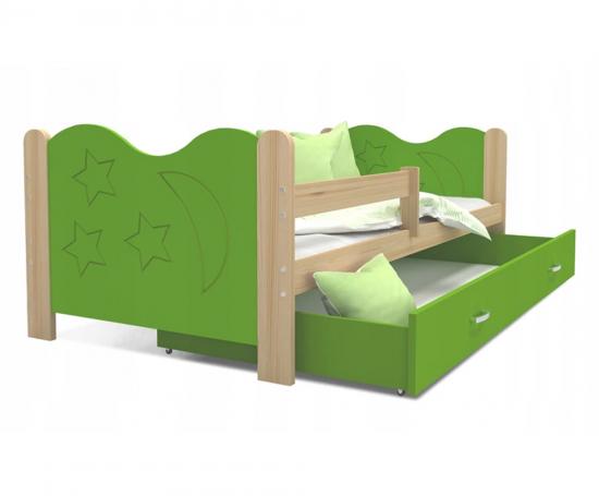 Moderní dětská postel MIKOLAJ Color 160x80 cm BOROVICE-ZELENÁ